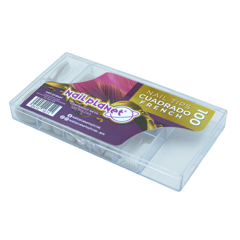 TIP CUADRADO FRENCH BLANCO 100 -NAIL PLANET