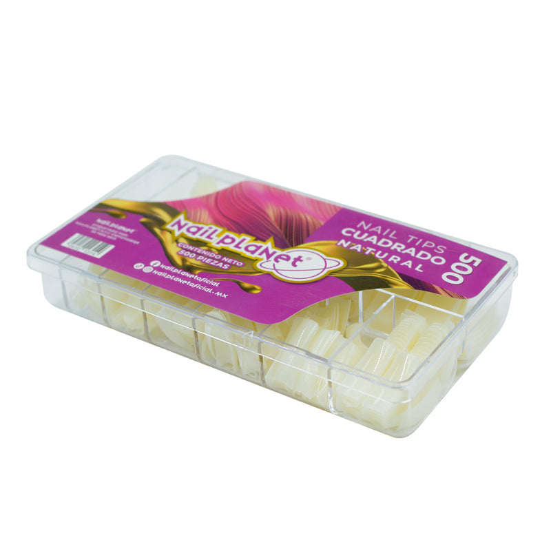 TIP CUADRADO NATURAL 500 -NAIL PLANET