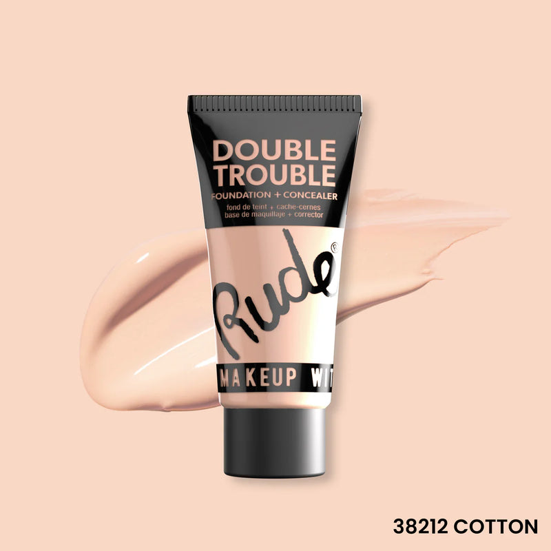 BASE DE MAQUILLAJE Y CORRECTOR DOUBLE TROUBLE