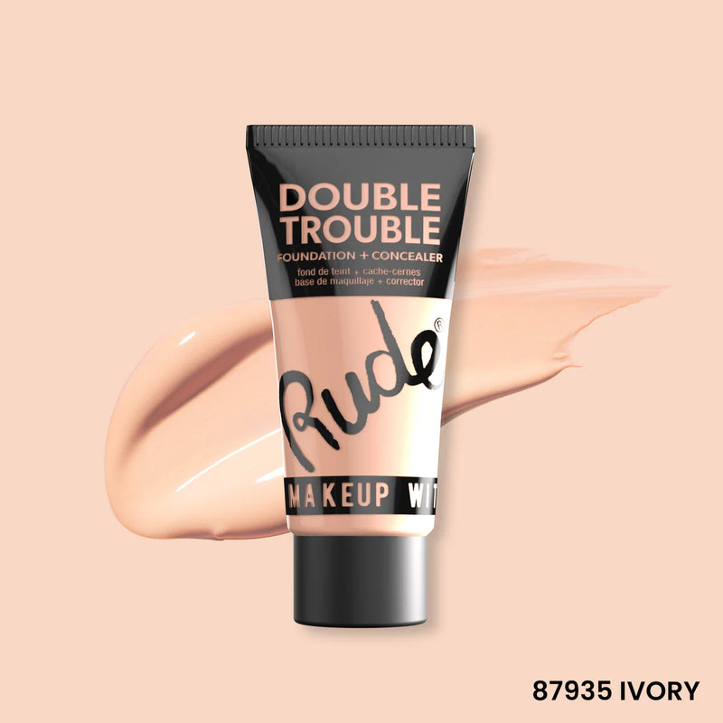 BASE DE MAQUILLAJE Y CORRECTOR DOUBLE TROUBLE