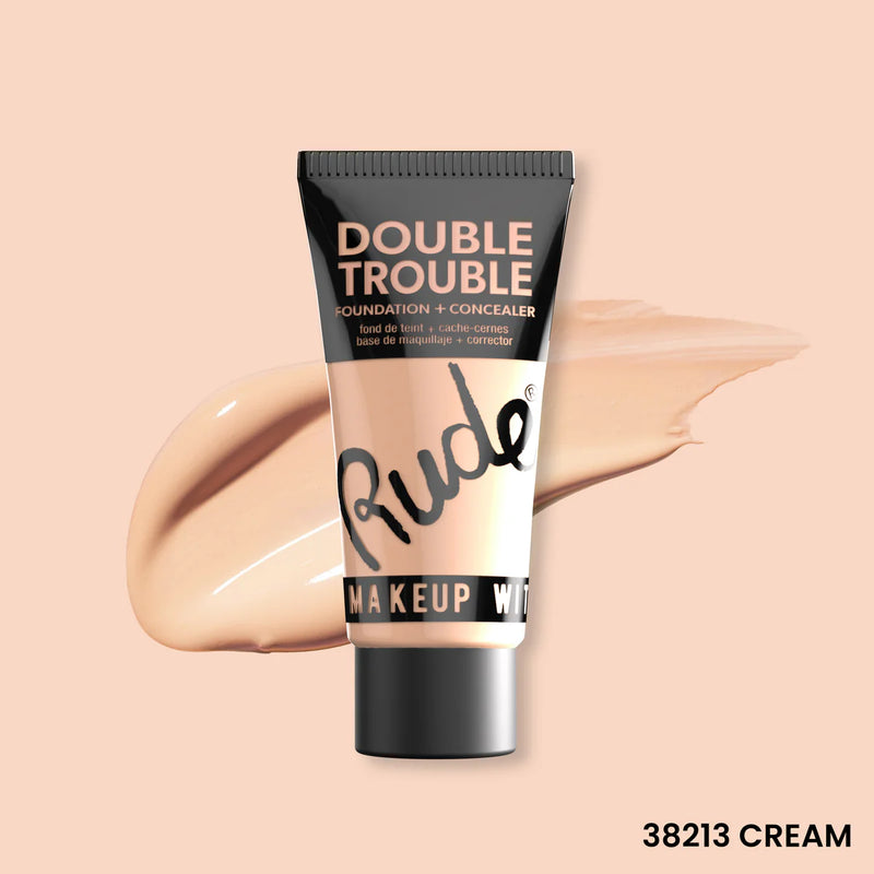 BASE DE MAQUILLAJE Y CORRECTOR DOUBLE TROUBLE