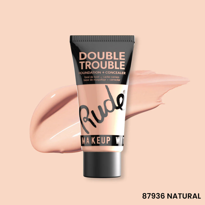 BASE DE MAQUILLAJE Y CORRECTOR DOUBLE TROUBLE