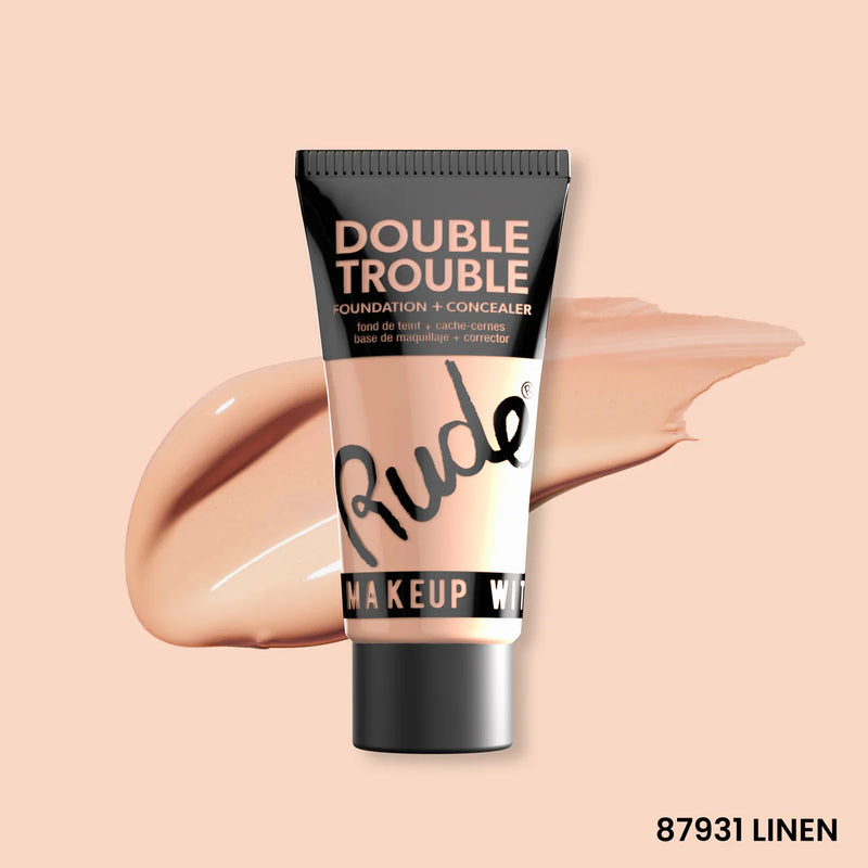 BASE DE MAQUILLAJE Y CORRECTOR DOUBLE TROUBLE