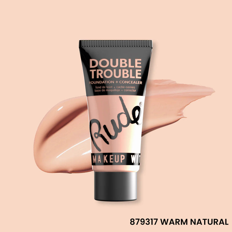 BASE DE MAQUILLAJE Y CORRECTOR DOUBLE TROUBLE