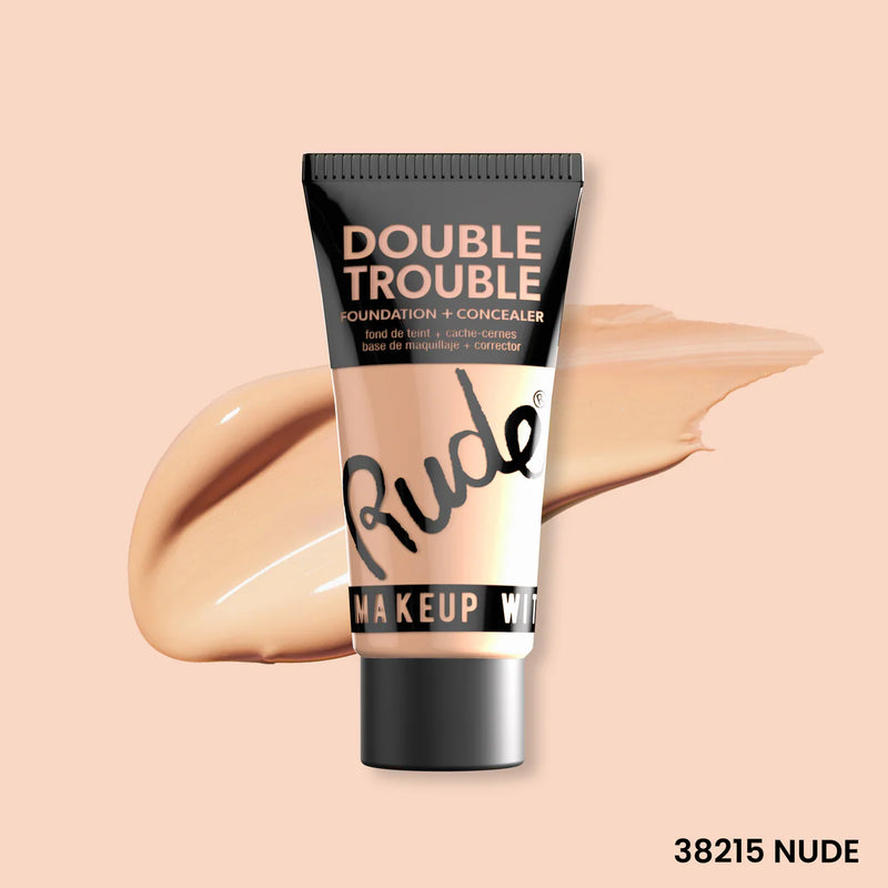 BASE DE MAQUILLAJE Y CORRECTOR DOUBLE TROUBLE