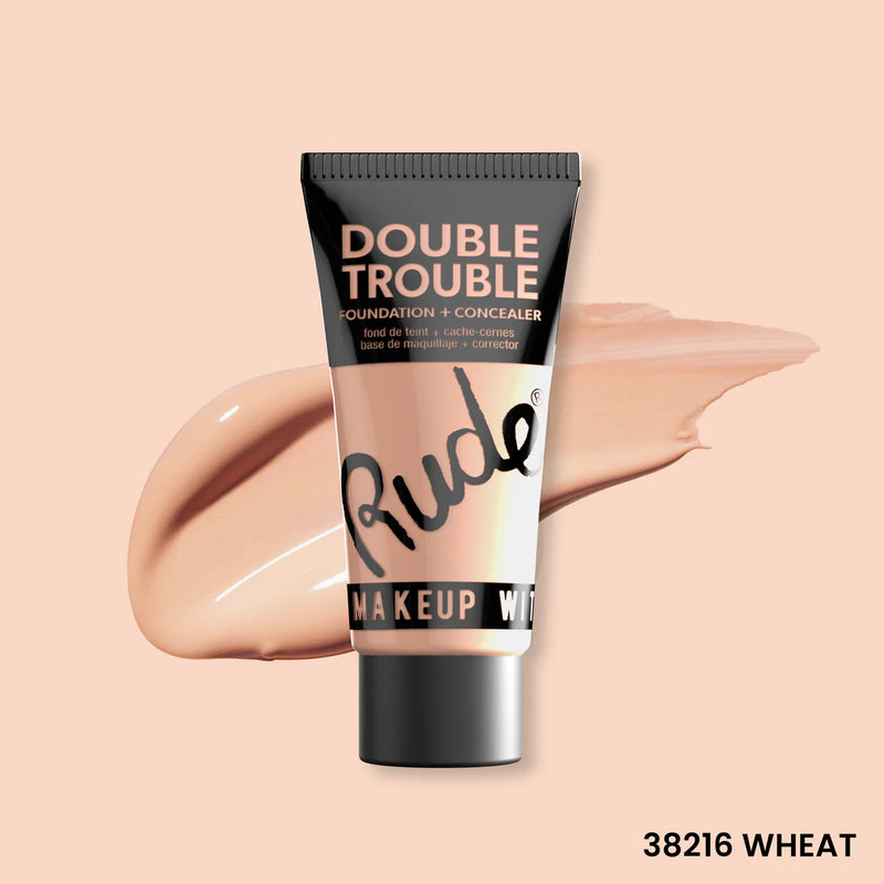 BASE DE MAQUILLAJE Y CORRECTOR DOUBLE TROUBLE