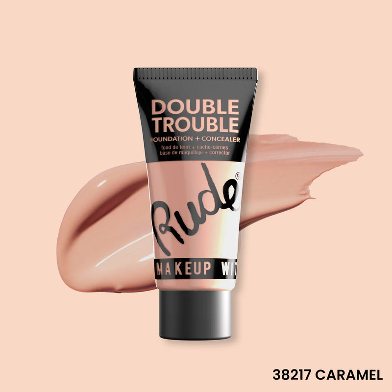 BASE DE MAQUILLAJE Y CORRECTOR DOUBLE TROUBLE