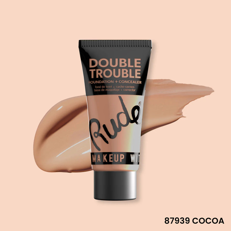 BASE DE MAQUILLAJE Y CORRECTOR DOUBLE TROUBLE
