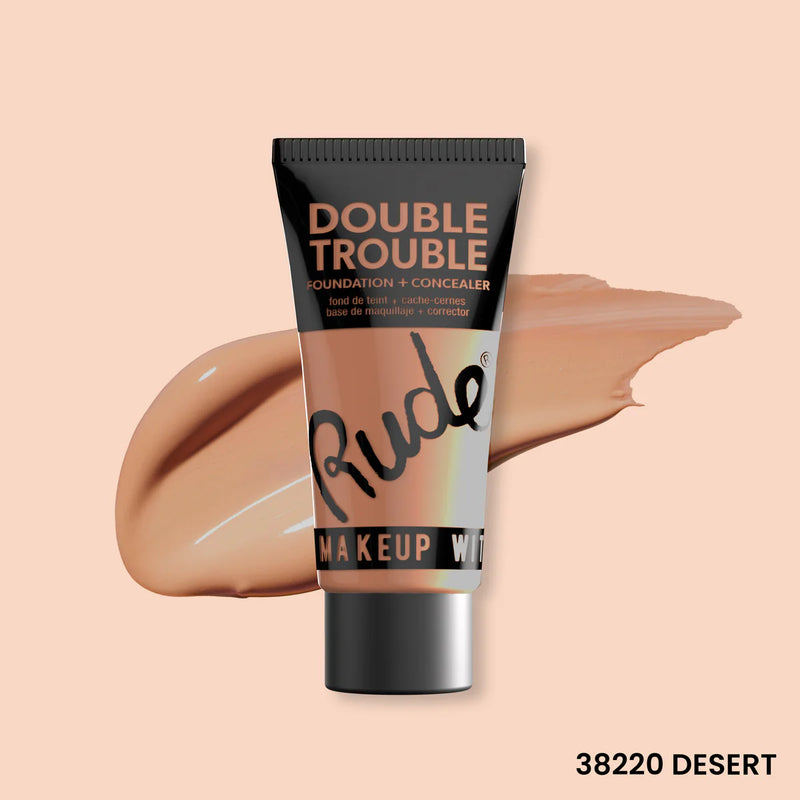 BASE DE MAQUILLAJE Y CORRECTOR DOUBLE TROUBLE