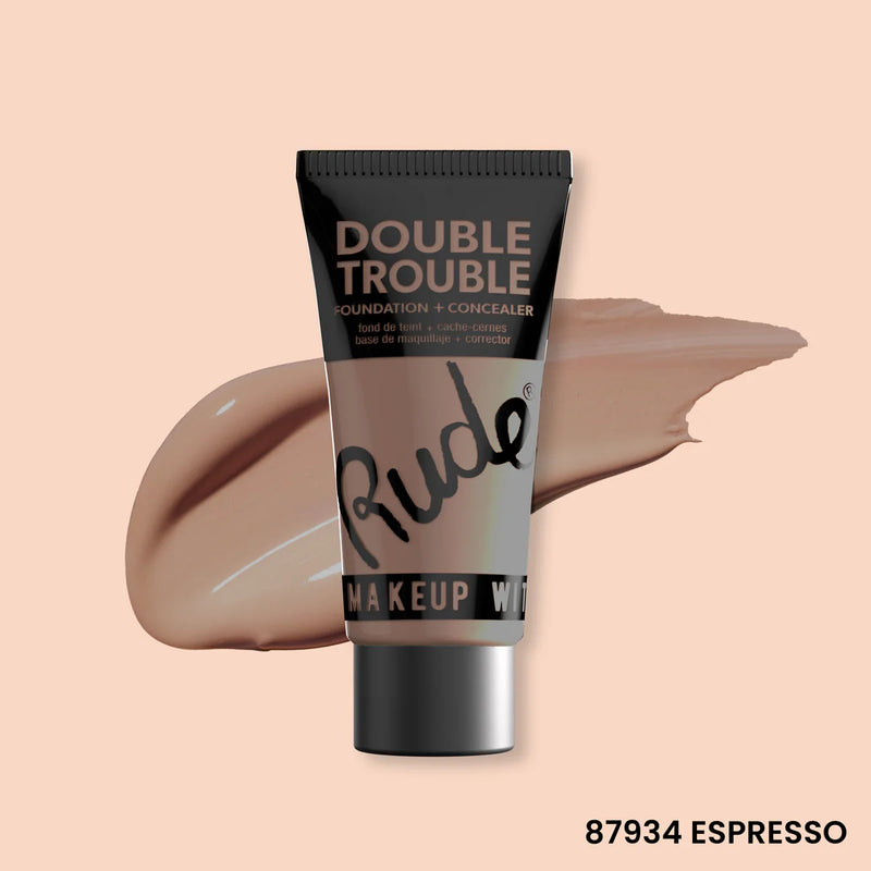 BASE DE MAQUILLAJE Y CORRECTOR DOUBLE TROUBLE