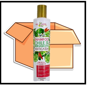 Shampoo chile & bergamota, 300 g caja 12 piezas, Nekane