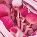 Cosmetiquera Pink Puffer Brushes Set 12 pinceles