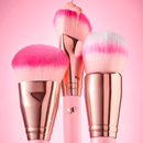 Cosmetiquera Pink Puffer Brushes Set 12 pinceles