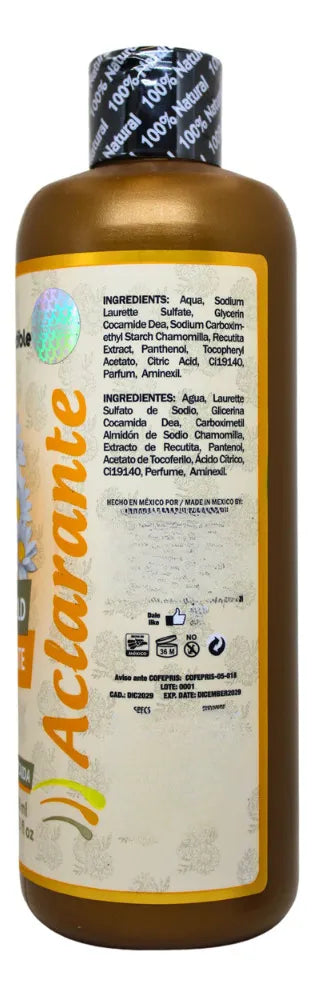 SHAMPOO RAYOS GOLD ACLARANTE MANZANILLA ANTICAIDA - LABS INCREIBLE