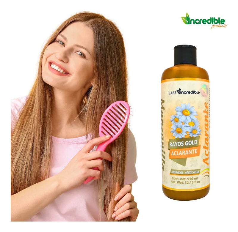 SHAMPOO RAYOS GOLD ACLARANTE MANZANILLA ANTICAIDA - LABS INCREIBLE
