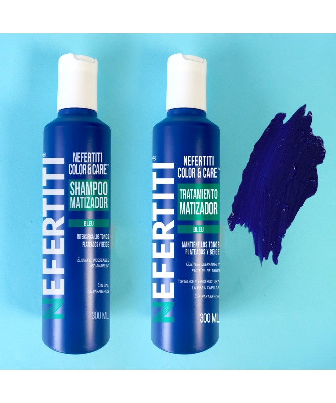 NEFERTITI-SHAMPOO Y TRATAMIENTO COLOR & CARE BLEU