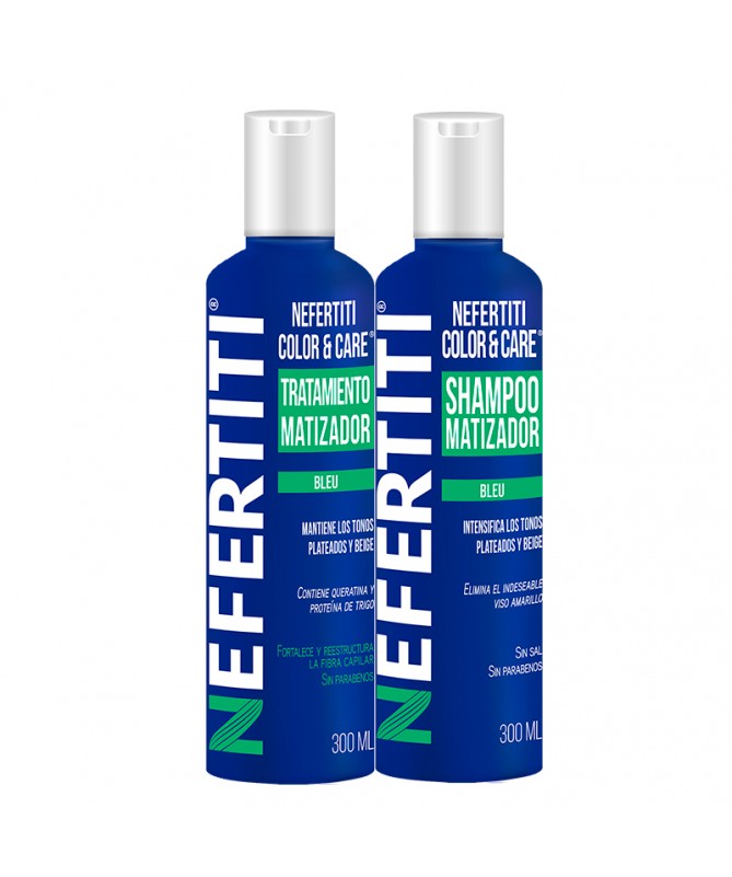NEFERTITI-SHAMPOO Y TRATAMIENTO COLOR & CARE BLEU