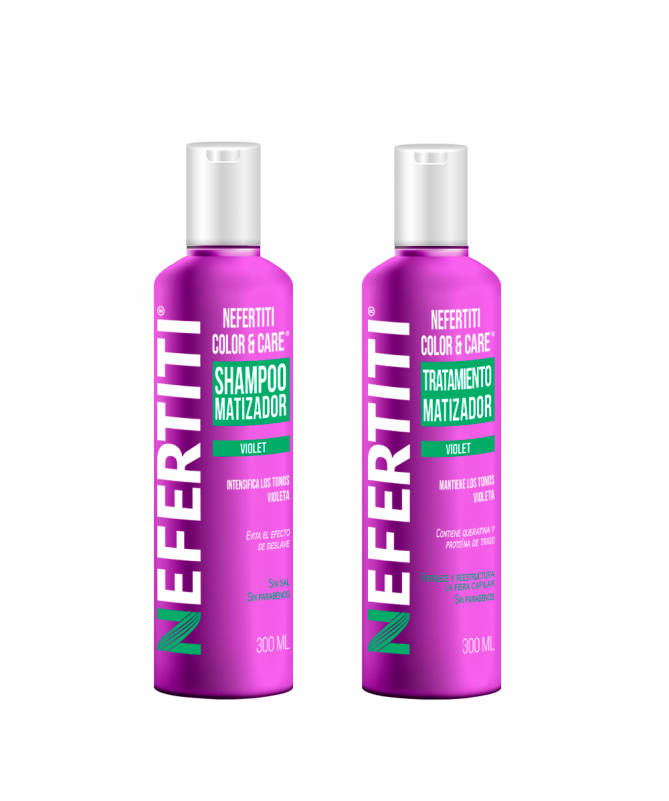NEFERTIRI-SHAMPOO Y TRATAMIENTO COLOR & CARE VIOLET